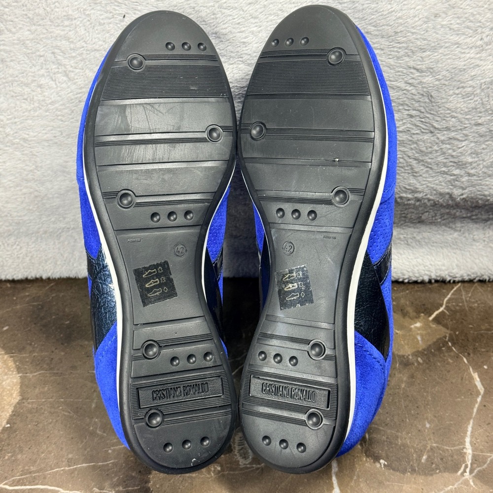 CR7 Cristiano Ronaldo Sneakers Mens 42 Blue Suede Perforated Portugal Luxury - Picture 9 of 10
